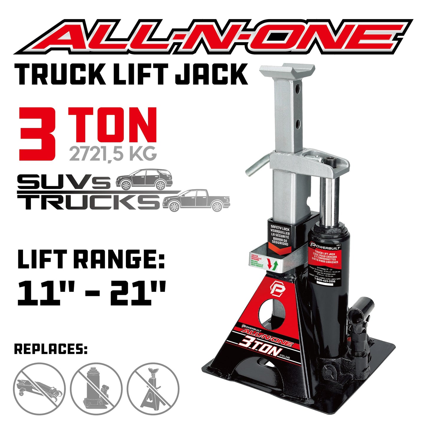 MoTLEY Industries - 3 Ton All-in-One Jackstand/Bottle Jack